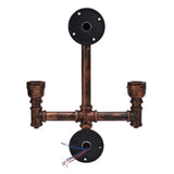 Iron Wall Lamp Double Head Water Pipe Lamp Steampunk Wall Lamp with E27 Socket for Industrial Interior Decoration 220V