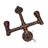 Iron Wall Lamp Double Head Water Pipe Lamp Steampunk Wall Lamp with E27 Socket for Industrial Interior Decoration 220V