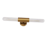 Gold Wall Sconce Light Fixture with 2 Glass Lampshade LED Bathroom Vanity Light Wall Mount Lamp for Bathroom Bedroom 85‑265V