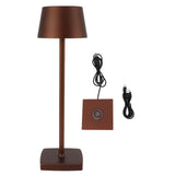 LED Cordless Table Lamp Touch Switch Dimmable Table Lamp Indoor Nightstand Table Lamp with Charging Base Brown