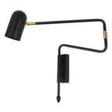 Swing Arm Wall Sconce Iron E27 E26 Adjustable Angle Modern Bedside Hardwired Reading Sconce for Bedroom Living Room Office 85 to 265V Black In Australia - Darrahopens