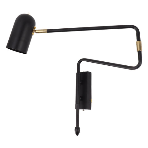 Swing Arm Wall Sconce Iron E27 E26 Adjustable Angle Modern Bedside Hardwired Reading Sconce for Bedroom Living Room Office 85 to 265V Black In Australia - Darrahopens