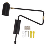 Swing Arm Wall Sconce Iron E27 E26 Adjustable Angle Modern Bedside Hardwired Reading Sconce for Bedroom Living Room Office 85 to 265V Black In Australia - Darrahopens