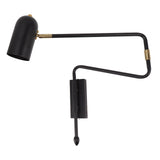 Swing Arm Wall Sconce Iron E27 E26 Adjustable Angle Modern Bedside Hardwired Reading Sconce for Bedroom Living Room Office 85 to 265V Black