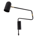 Swing Arm Wall Sconce Iron E27 E26 Adjustable Angle Modern Bedside Hardwired Reading Sconce for Bedroom Living Room Office 85 to 265V Black