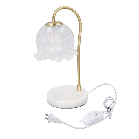 Candle Warmer Lamp Glass Marble Dimmable Electric Fragrance Candle Melter with 2 Bulbs for Christmas House Warming Gifts Home Bedroom Decor CN Plug 220V In Australia - Darrahopens