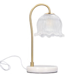 Candle Warmer Lamp Glass Marble Dimmable Electric Fragrance Candle Melter with 2 Bulbs for Christmas House Warming Gifts Home Bedroom Decor CN Plug 220V