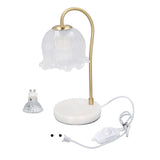 Candle Warmer Lamp Glass Marble Dimmable Electric Fragrance Candle Melter with 2 Bulbs for Christmas House Warming Gifts Home Bedroom Decor EU Plug 220V