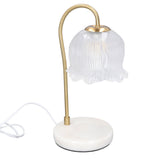 Candle Warmer Lamp Glass Marble Dimmable Electric Fragrance Candle Melter with 2 Bulbs for Christmas House Warming Gifts Home Bedroom Decor EU Plug 220V