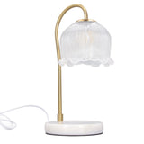 Candle Warmer Lamp Glass Marble Dimmable Electric Fragrance Candle Melter with 2 Bulbs for Christmas House Warming Gifts Home Bedroom Decor EU Plug 220V