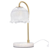 Candle Warmer Lamp Glass Marble Dimmable Electric Fragrance Candle Melter with 2 Bulbs for Christmas House Warming Gifts Home Bedroom Decor EU Plug 220V