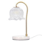 Candle Warmer Lamp Glass Marble Dimmable Electric Fragrance Candle Melter with 2 Bulbs for Christmas House Warming Gifts Home Bedroom Decor EU Plug 220V
