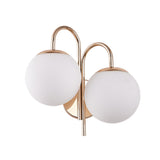 Double Sconce Simple Modern Dual Headed Glass Metal Energy Saving Armed Wall Sconce for Bedroom Office CN Plug 111‑240V