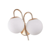 Double Sconce Simple Modern Dual Headed Glass Metal Energy Saving Armed Wall Sconce for Bedroom Office CN Plug 111‑240V