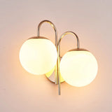 Double Sconce Simple Modern Dual Headed Glass Metal Energy Saving Armed Wall Sconce for Bedroom Office CN Plug 111‑240V