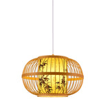 Traditional Woven Pendant Light 111V~240V Hand Woven Bamboo Pendant Light for Home Teahouses In Australia - Darrahopens