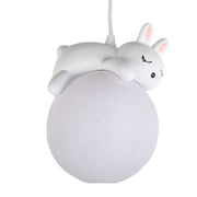Rabbit Pendant Light Retro White Resin Chandelier Cute Animal Shape Ceiling Hanging Lamp for Kitchen Bedroom Bedside In Australia - Darrahopens