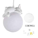 Rabbit Pendant Light Retro White Resin Chandelier Cute Animal Shape Ceiling Hanging Lamp for Kitchen Bedroom Bedside
