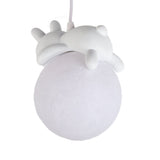 Rabbit Pendant Light Retro White Resin Chandelier Cute Animal Shape Ceiling Hanging Lamp for Kitchen Bedroom Bedside