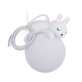Rabbit Pendant Light Retro White Resin Chandelier Cute Animal Shape Ceiling Hanging Lamp for Kitchen Bedroom Bedside