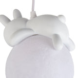 Rabbit Pendant Light Retro White Resin Chandelier Cute Animal Shape Ceiling Hanging Lamp for Kitchen Bedroom Bedside