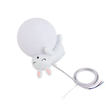 Rabbit Pendant Light Retro White Resin Chandelier Cute Animal Shape Ceiling Hanging Lamp for Kitchen Bedroom Bedside