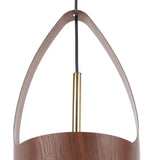 LED Chandelier Pendant Lamp Wood Grain Imitation Iorn Warm Lighting Wired Ceiling Hanging Light Fixture 100‑240V for Kitchen