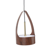 LED Chandelier Pendant Lamp Wood Grain Imitation Iorn Warm Lighting Wired Ceiling Hanging Light Fixture 100‑240V for Kitchen