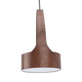 LED Chandelier Pendant Lamp Wood Grain Imitation Iorn Warm Lighting Wired Ceiling Hanging Light Fixture 100‑240V for Kitchen