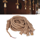 Hemp Rope Pendant Light 8 Heads E27 E26 Lampholder 6.5ft Retro Hanging Light Kit for Bar Restaurant Home 100‑240V