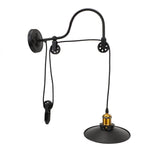 Retractable Wall Lamp Adjustable Lifting Pulley Wall Mounted Sconce Industrial Retro Farmhouse Style for Bedroom Bar 100‑240V