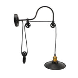 Retractable Wall Lamp Adjustable Lifting Pulley Wall Mounted Sconce Industrial Retro Farmhouse Style for Bedroom Bar 100‑240V