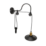 Retractable Wall Lamp Adjustable Lifting Pulley Wall Mounted Sconce Industrial Retro Farmhouse Style for Bedroom Bar 100‑240V