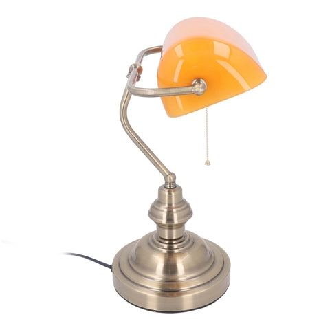 Bankers Desk Lamp Traditional Rustic Glass and Iron Desk Lamp with Pull Chain Switch In Australia - Darrahopens