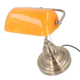 Bankers Desk Lamp Traditional Rustic Glass and Iron Desk Lamp with Pull Chain Switch