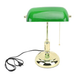 Bankers Lamp Green Glass Lampshade Warm Desk Vintage Library Lamp with Pull Chain Switch Iron Base E26 Holder for Office In Australia - Darrahopens