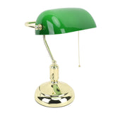 Bankers Lamp Green Glass Lampshade Warm Desk Vintage Library Lamp with Pull Chain Switch Iron Base E26 Holder for Office In Australia - Darrahopens