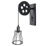 Pulley Wall Lantern Industrial Antique Wall Lamp Indoor Lighting Farmhouse Wall Lamps for Bathroom Kitchen Living Room