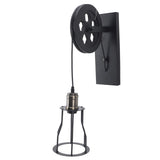 Pulley Wall Lantern Industrial Antique Wall Lamp Indoor Lighting Farmhouse Wall Lamps for Bathroom Kitchen Living Room