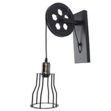 Pulley Wall Lantern Industrial Antique Wall Lamp Indoor Lighting Farmhouse Wall Lamps for Bathroom Kitchen Living Room