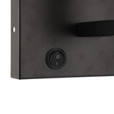 Bedside Wall Lamp LED Black Iron Electroplating Hardwired with Linen Lampshade Bedroom Wall Sconce for Living Room Hotel Corridor