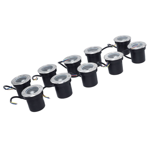 10pcs In Ground Light IP65 Waterproof Recessed LED Ground Lamp for Garden Lawn Deck 85‑265V Warm Light In Australia - Darrahopens