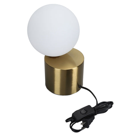 Table Lamp Ball Lampshade Modern Glass Nightstand Light Shade with Metal Base for G9 Bulb for Bedroom