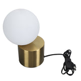 Table Lamp Ball Lampshade Modern Glass Nightstand Light Shade with Metal Base for G9 Bulb for Bedroom