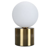 Table Lamp Ball Lampshade Modern Glass Nightstand Light Shade with Metal Base for G9 Bulb for Bedroom