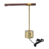 Wood Grain LED Desk Lamp with Plug Adjustable Light Head Modern Simple Foldable LED Reading Table Lamp for Bedroom Study