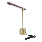 Wood Grain LED Desk Lamp with Plug Adjustable Light Head Modern Simple Foldable LED Reading Table Lamp for Bedroom Study