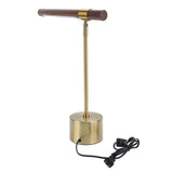 Wood Grain LED Desk Lamp with Plug Adjustable Light Head Modern Simple Foldable LED Reading Table Lamp for Bedroom Study