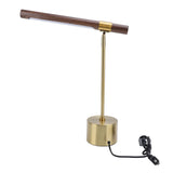 Wood Grain LED Desk Lamp with Plug Adjustable Light Head Modern Simple Foldable LED Reading Table Lamp for Bedroom Study