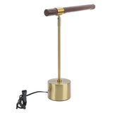 Wood Grain LED Desk Lamp with Plug Adjustable Light Head Modern Simple Foldable LED Reading Table Lamp for Bedroom Study